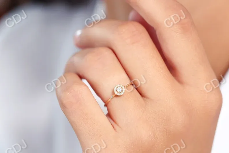 0.12CTW Halo Lab Grown Diamond Promise Wedding Ring