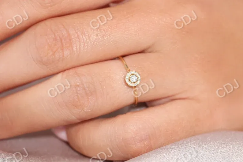 0.12CTW Halo Lab Grown Diamond Promise Wedding Ring