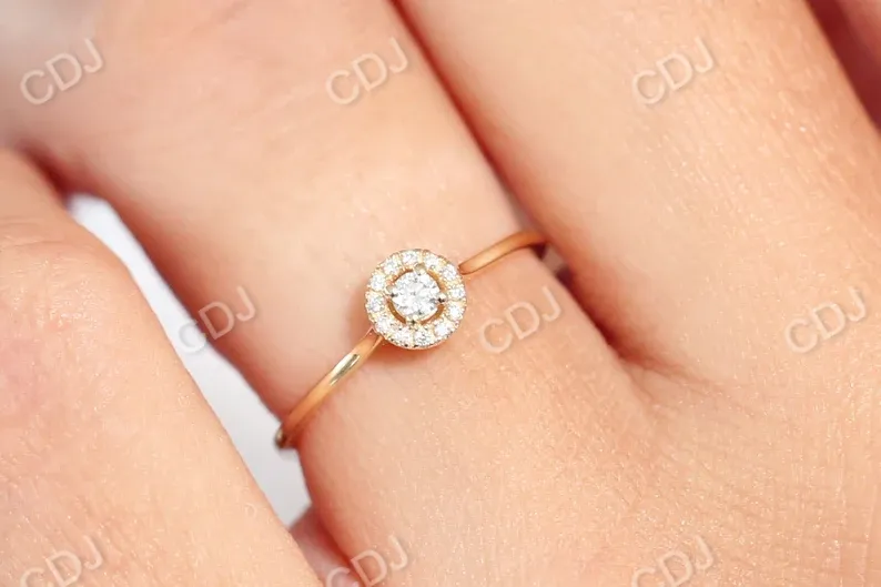 0.12CTW Halo Lab Grown Diamond Promise Wedding Ring