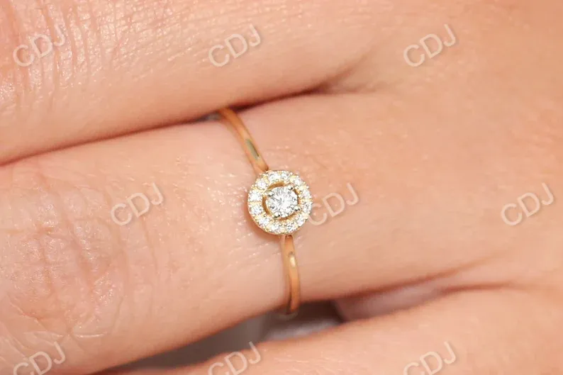 0.12CTW Halo Lab Grown Diamond Promise Wedding Ring