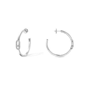 0.30ctw White Gold Diamond Small Hoop Earrings