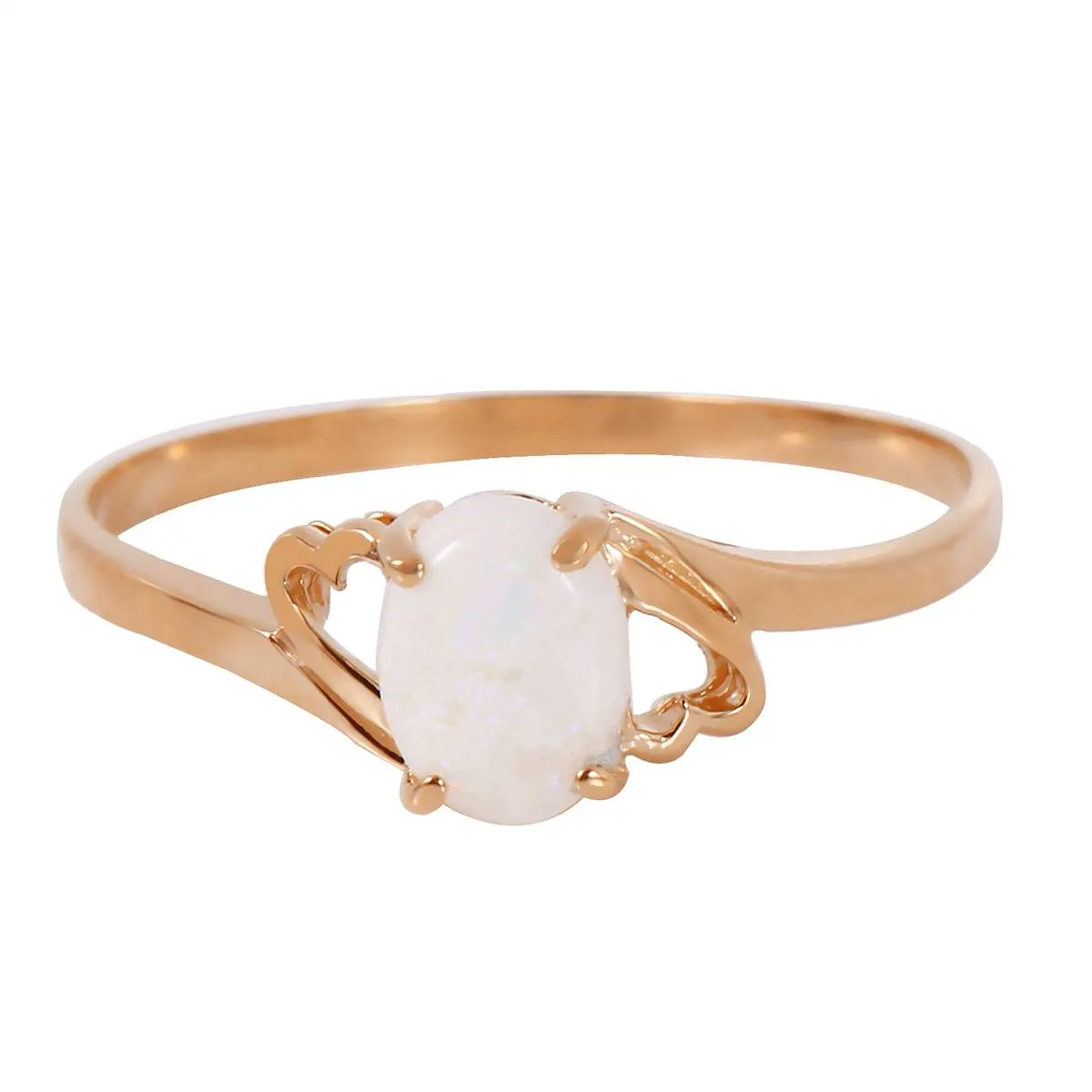 0.45 Carat 14K Solid Rose Gold Ring Natural Opal