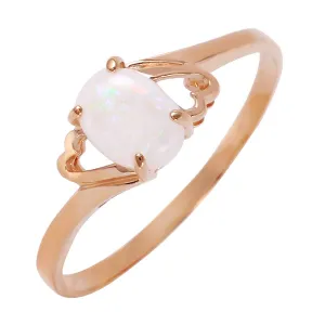 0.45 Carat 14K Solid Rose Gold Ring Natural Opal