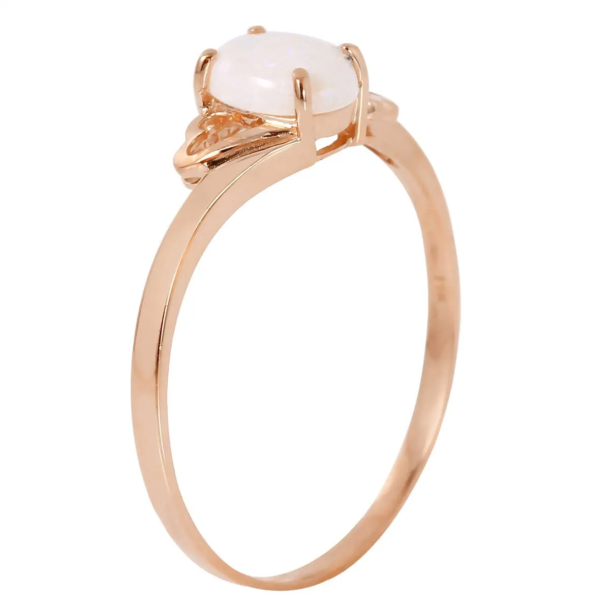 0.45 Carat 14K Solid Rose Gold Ring Natural Opal