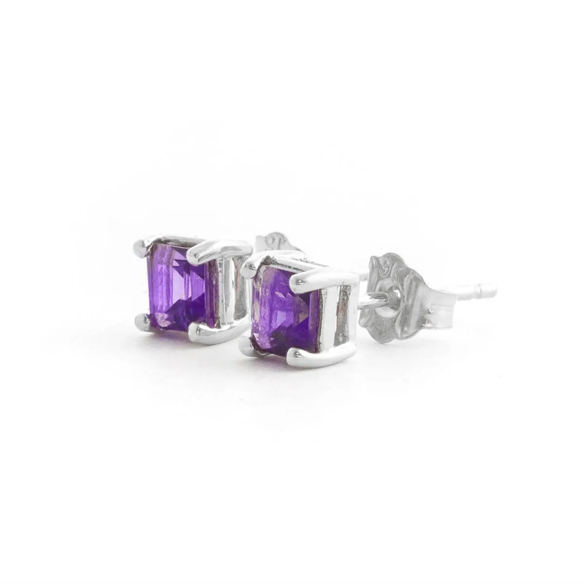 0.65 Carat 14K Solid White Gold Paradisio Amethyst Earrings