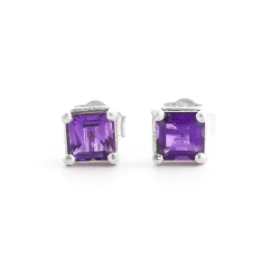 0.65 Carat 14K Solid White Gold Paradisio Amethyst Earrings