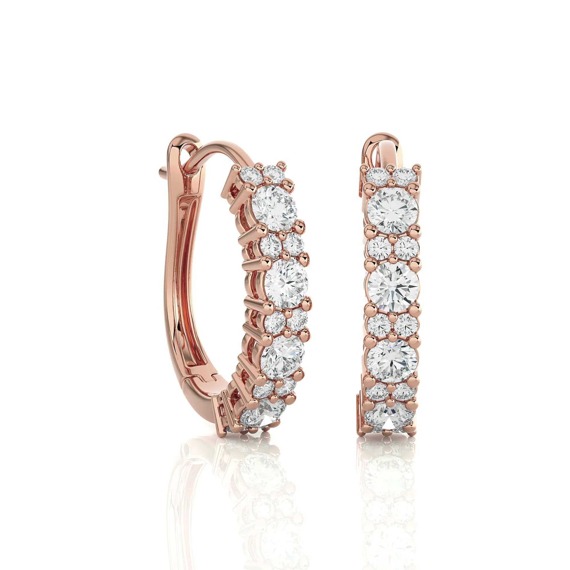 1 1/20 ctw Round Lab Grown Diamond Hoop Earrings