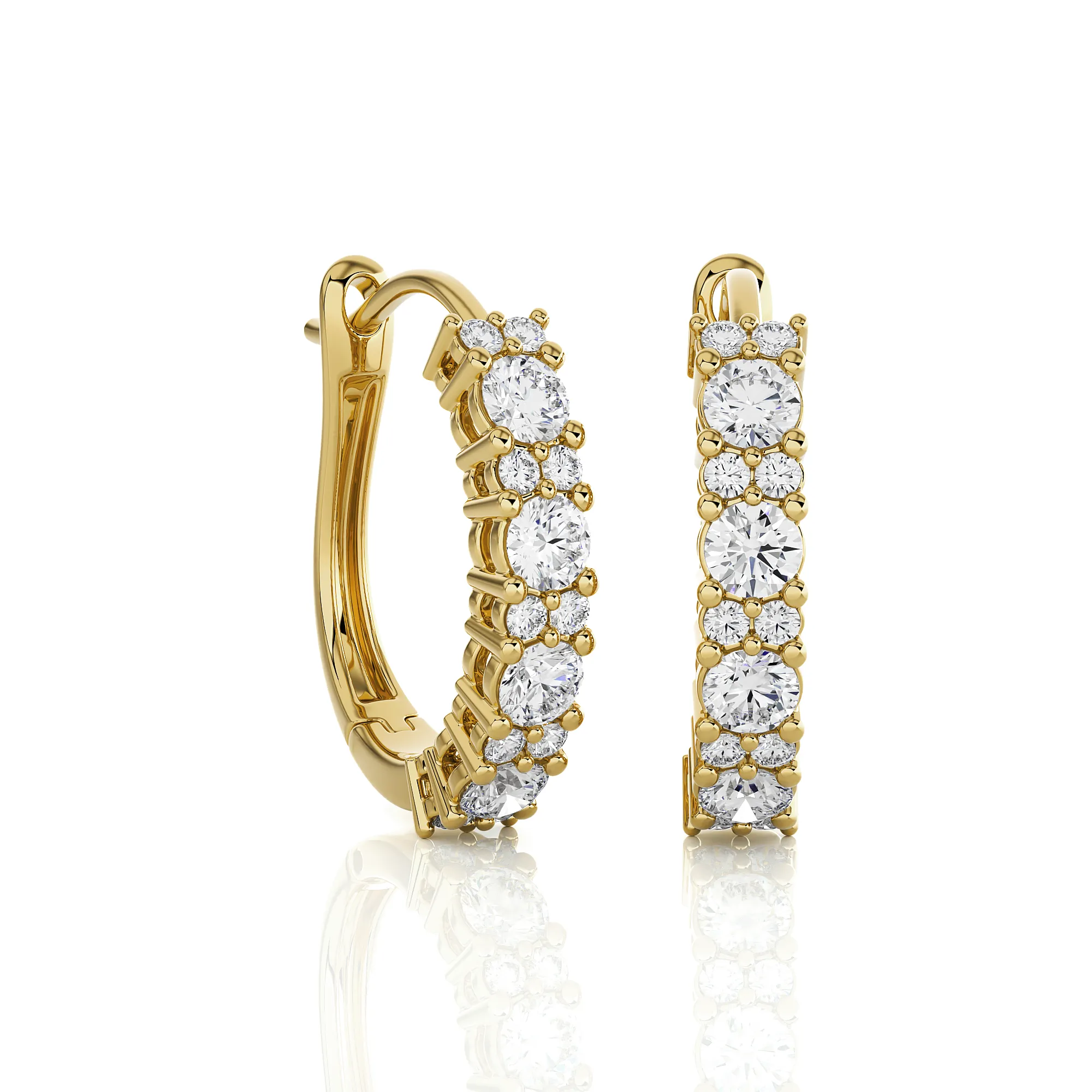 1 1/20 ctw Round Lab Grown Diamond Hoop Earrings