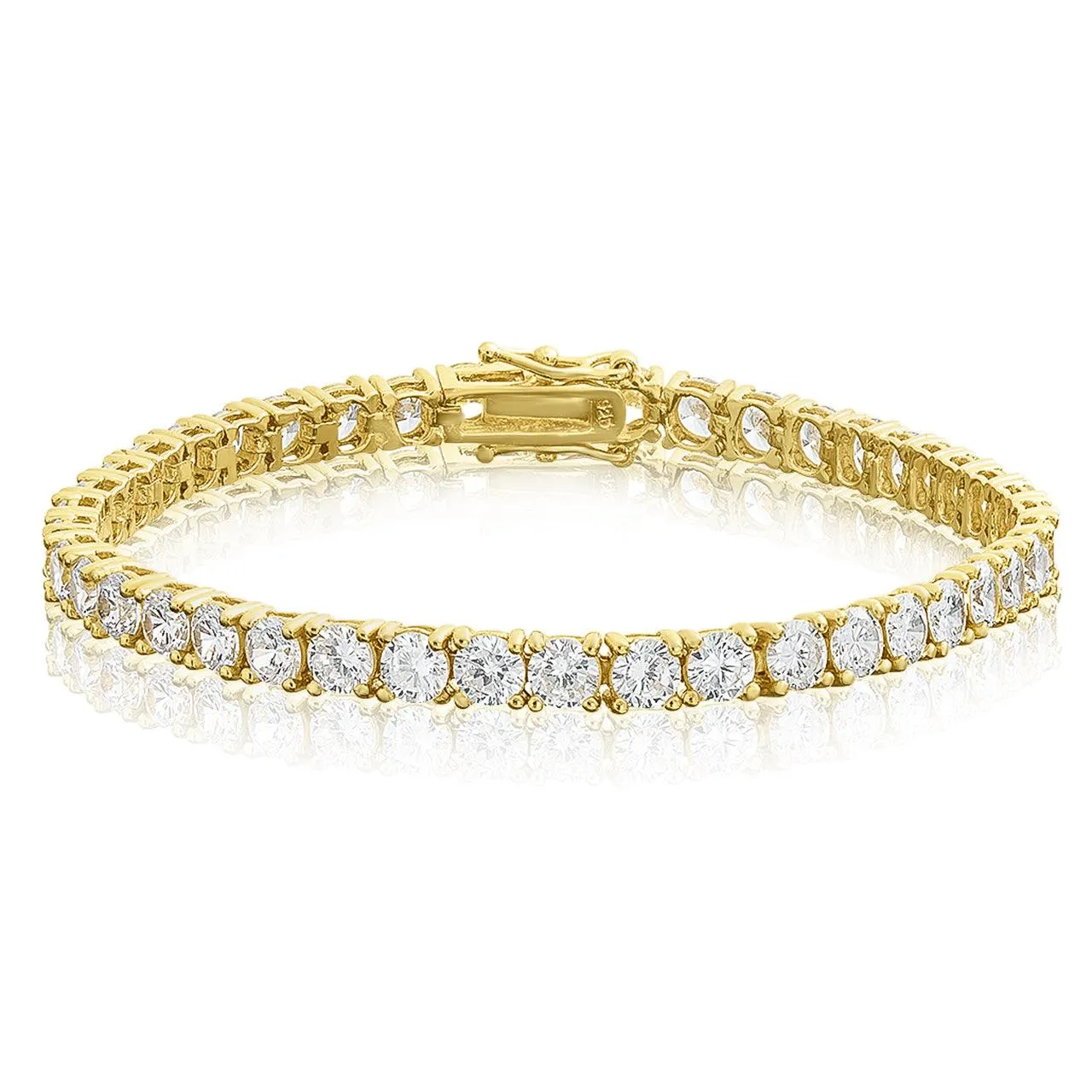 10K Solid Gold 4mm Moissanite Tennis Bracelet