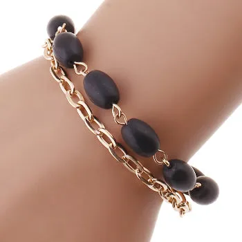 12 PCS Boho Bead & Chain Bracelet