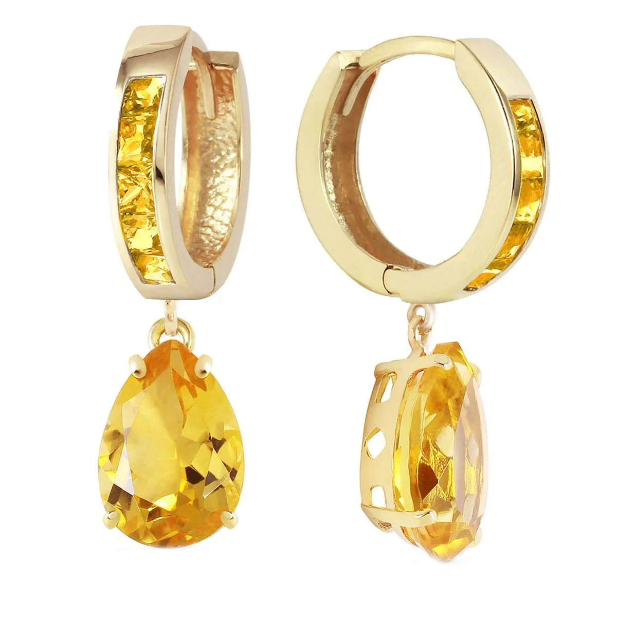 13.2 Carat 14K Solid Yellow Gold Dramatique Citrine Earrings