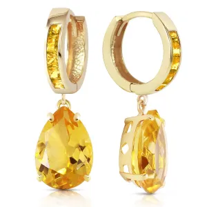 13.2 Carat 14K Solid Yellow Gold Dramatique Citrine Earrings