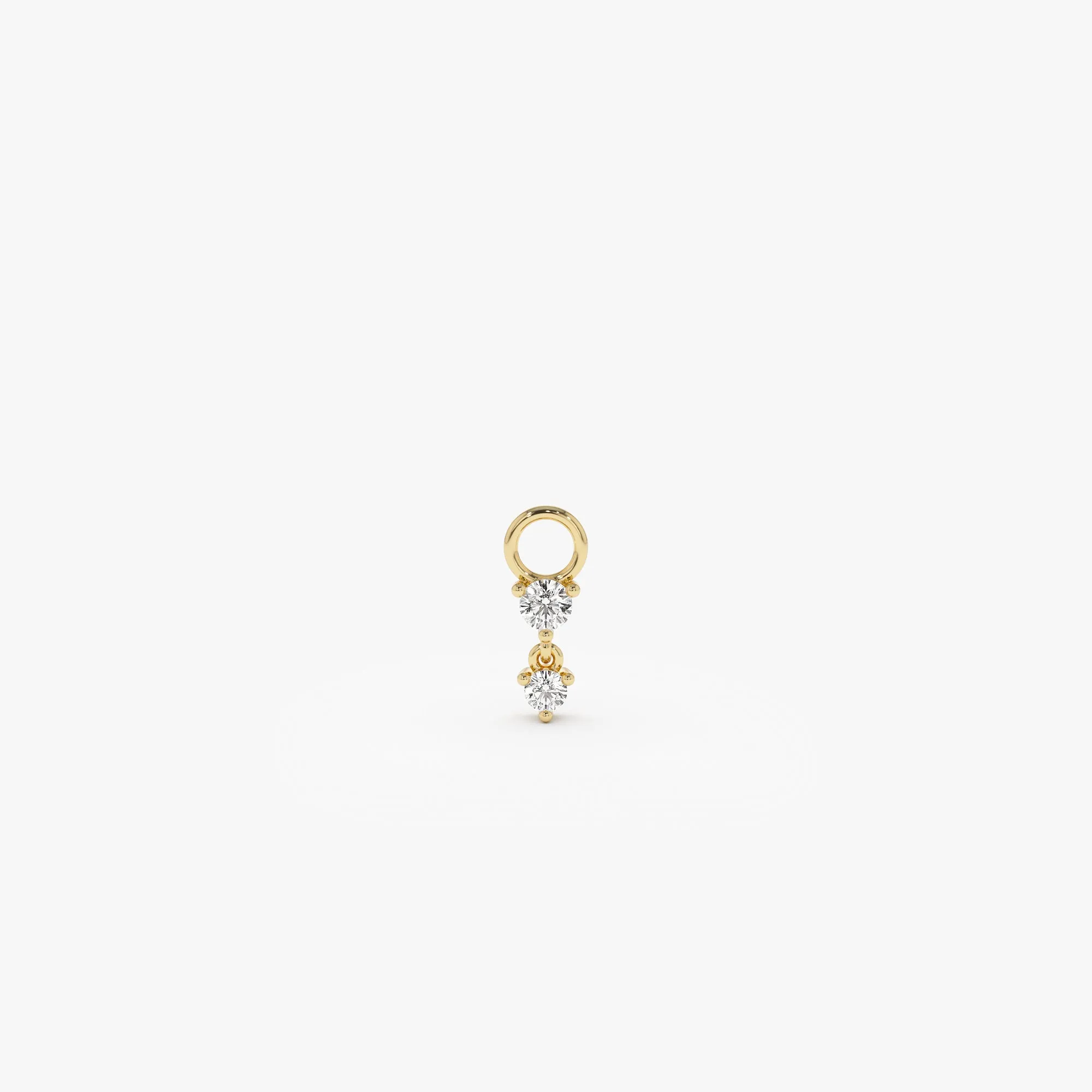 14k Diamond Dangle Hoop Charm