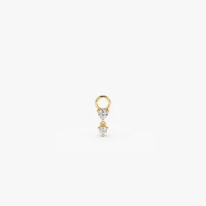 14k Diamond Dangle Hoop Charm