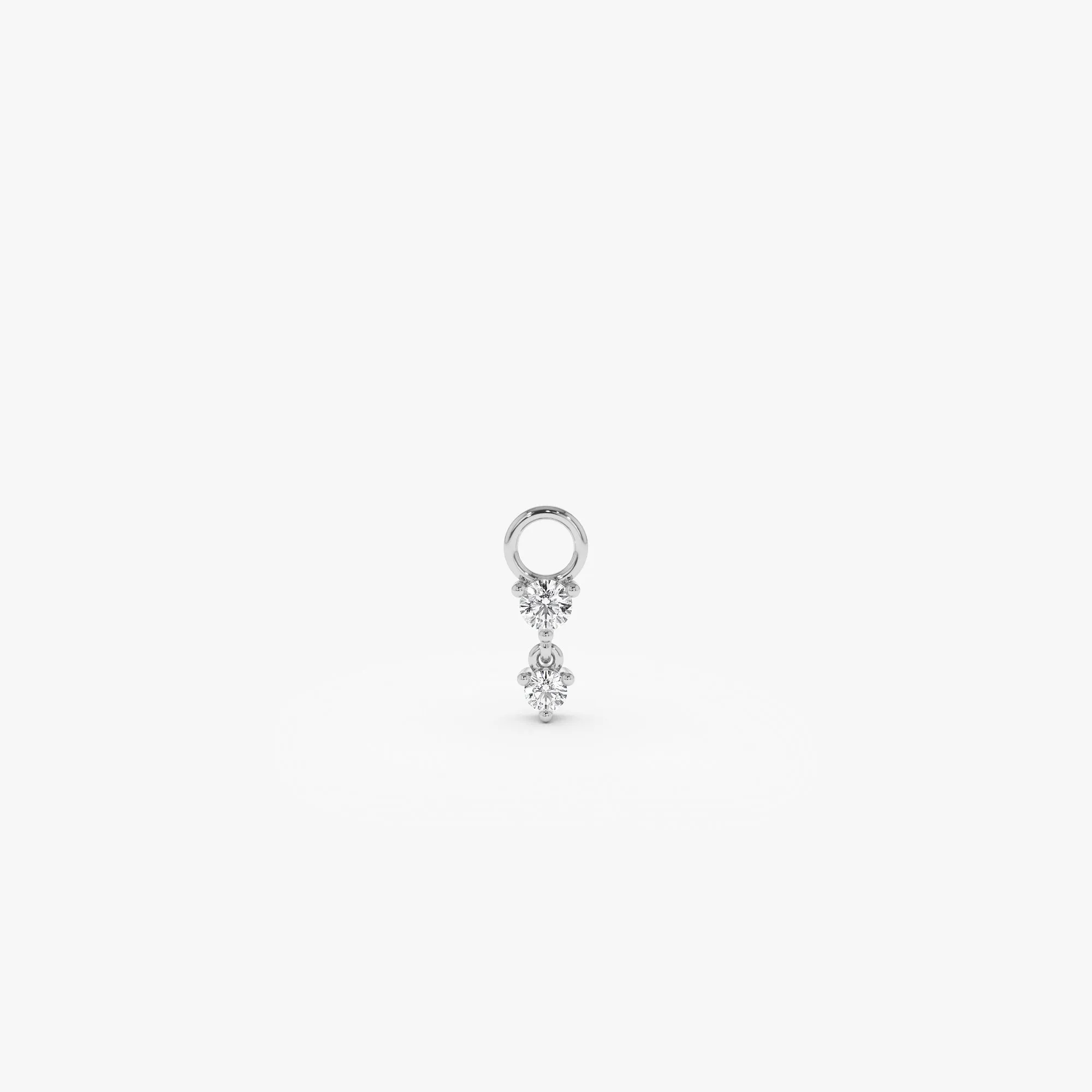 14k Diamond Dangle Hoop Charm