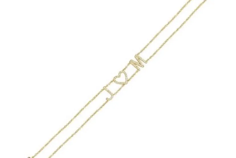 14k Double Chain Diamond Name Bracelet