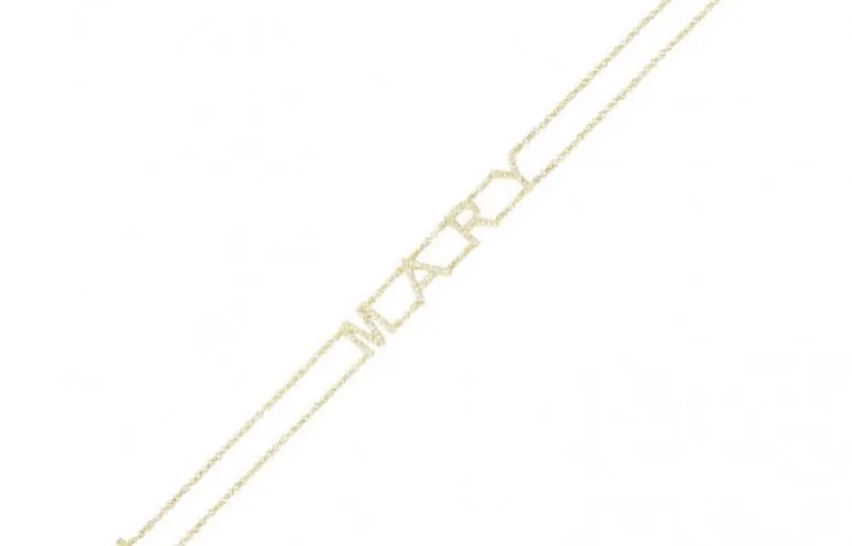 14k Double Chain Diamond Name Bracelet