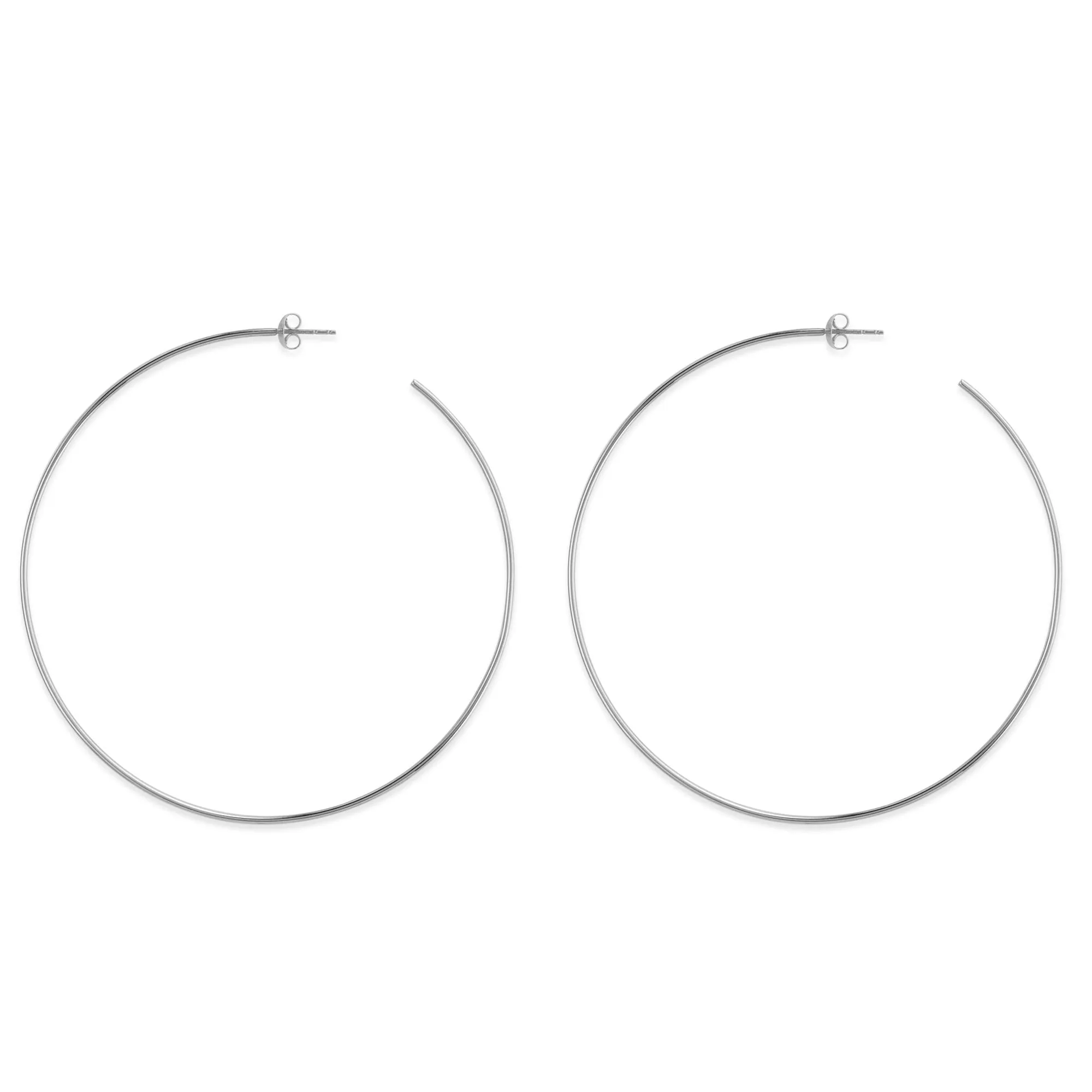 14k Gold Round Open Hoop Earrings, Diameter 25 mm