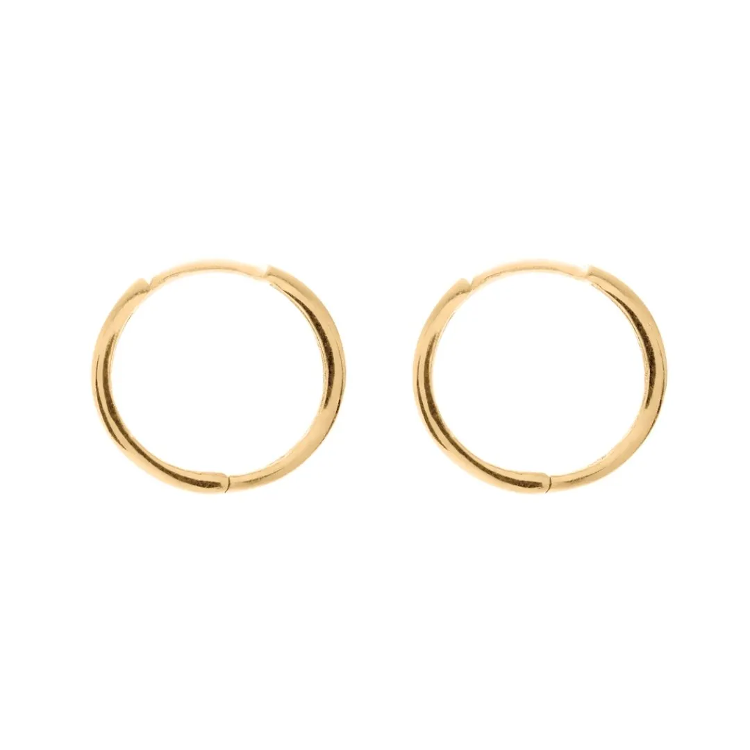 14k Gold Square Huggie Hoops