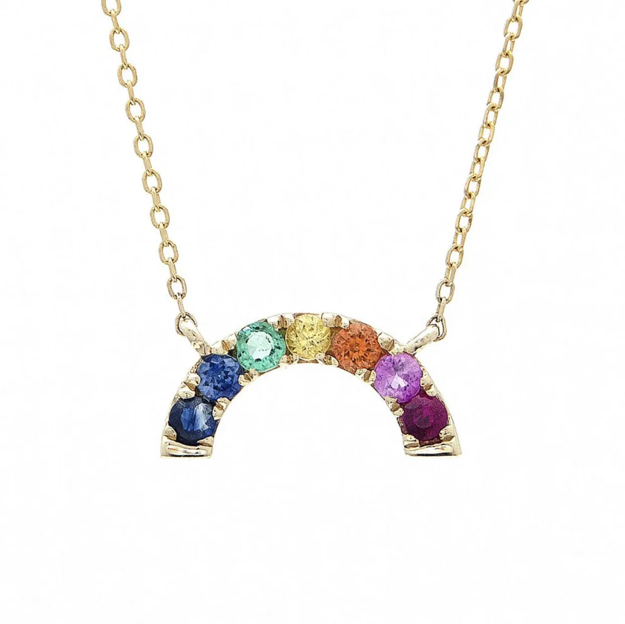 14k Rainbow Necklace