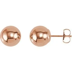 14K Rose 4 mm Ball Earrings