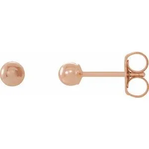 14K Rose 4 mm Ball Earrings