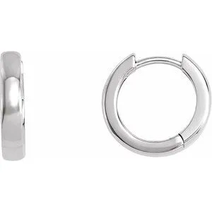 14K White 17.5 mm Hoop Earrings