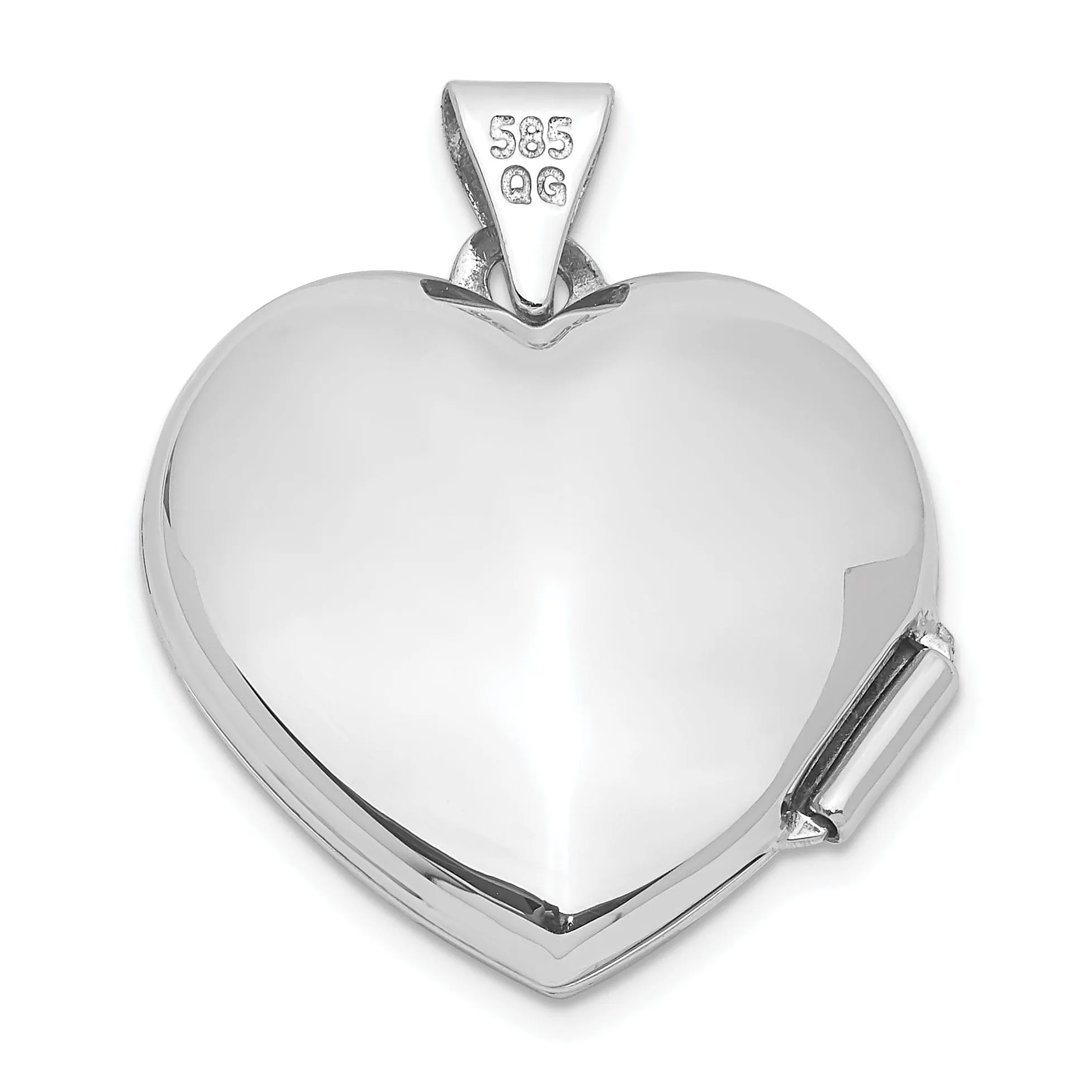 14k White Gold Heart withTree Locket