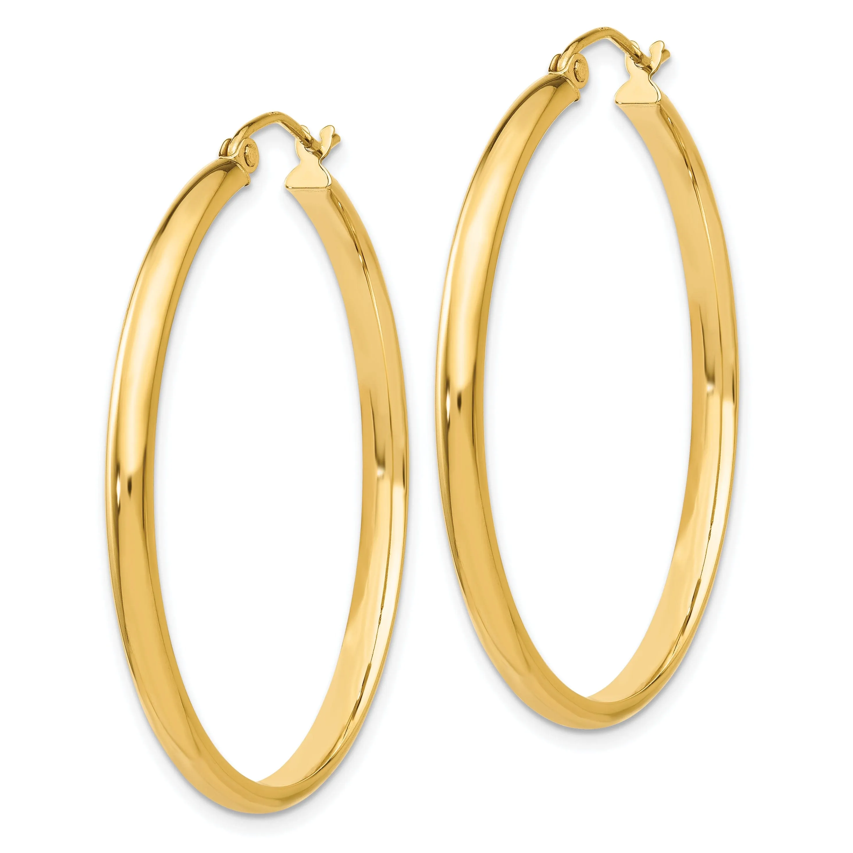 14k Yellow Gold 2.75 x 35MM Hoop Earrings