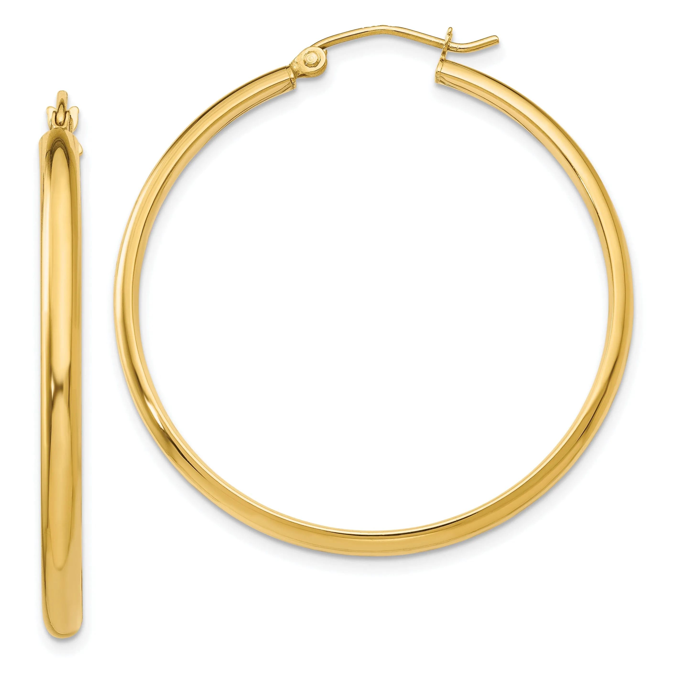 14k Yellow Gold 2.75 x 35MM Hoop Earrings