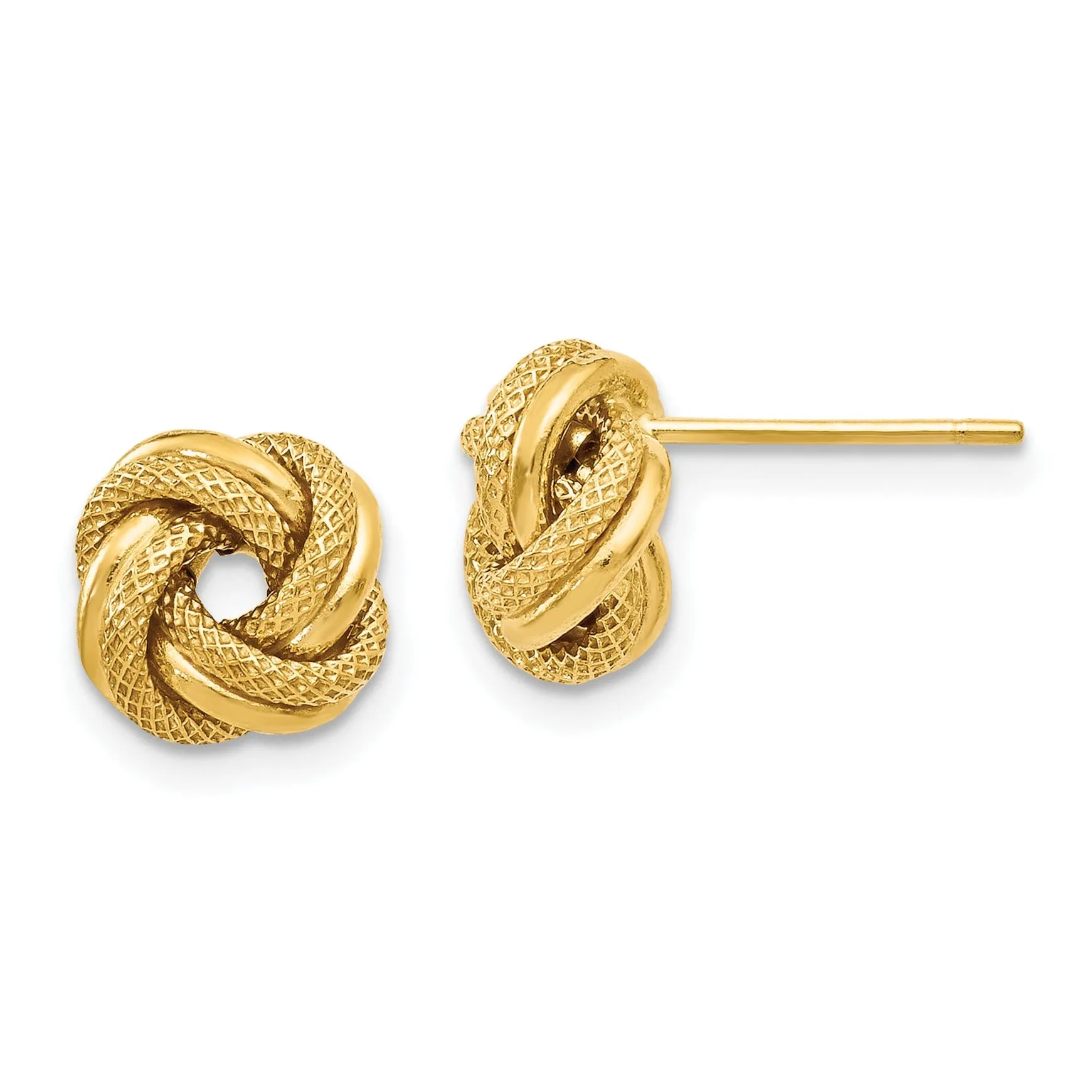 14k Yellow Gold D.C Love Knot Post Earrings