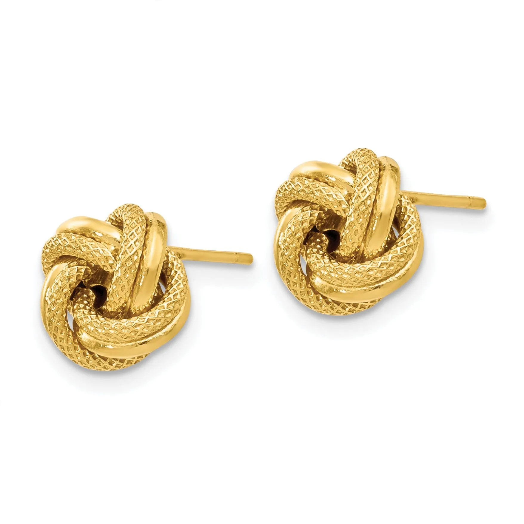 14k Yellow Gold D.C Love Knot Post Earrings