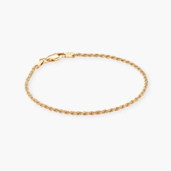 14KGP Gold Rope Petite Chain Bracelet