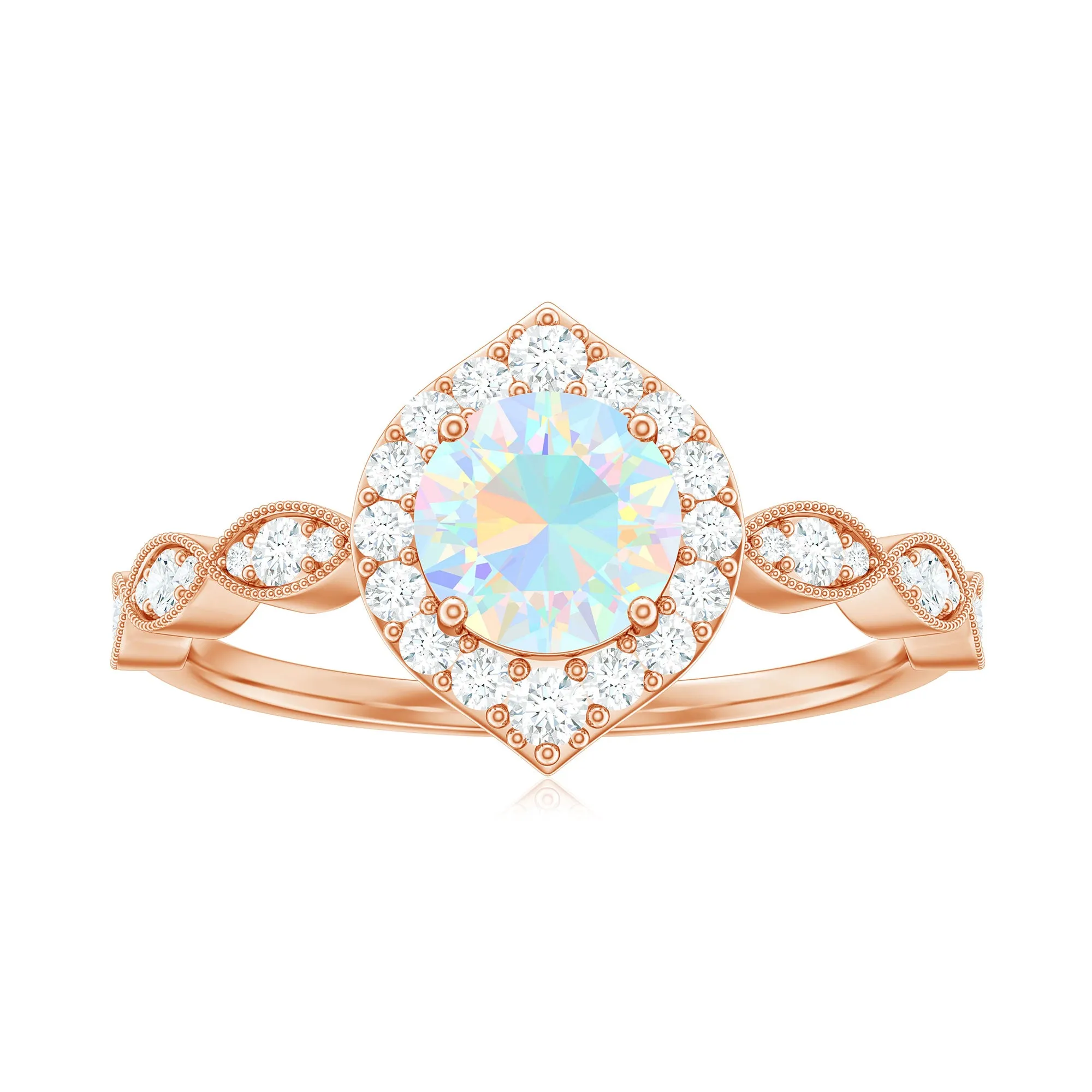 1.50 CT Ethiopian Opal Vintage Engagement Ring with Diamond Accent