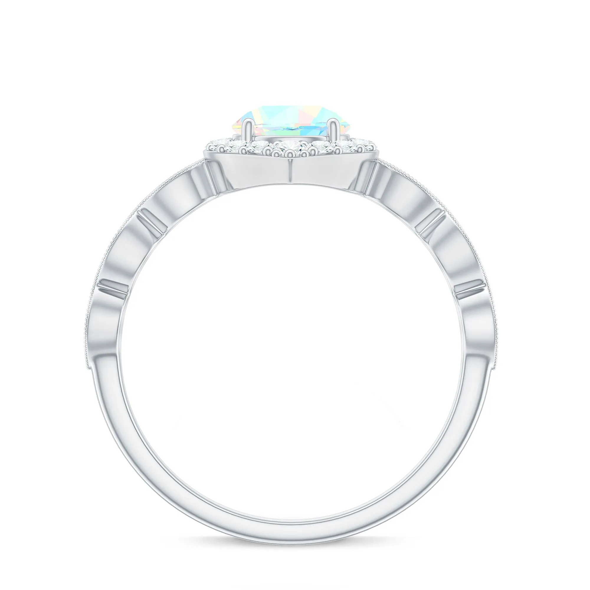 1.50 CT Ethiopian Opal Vintage Engagement Ring with Diamond Accent