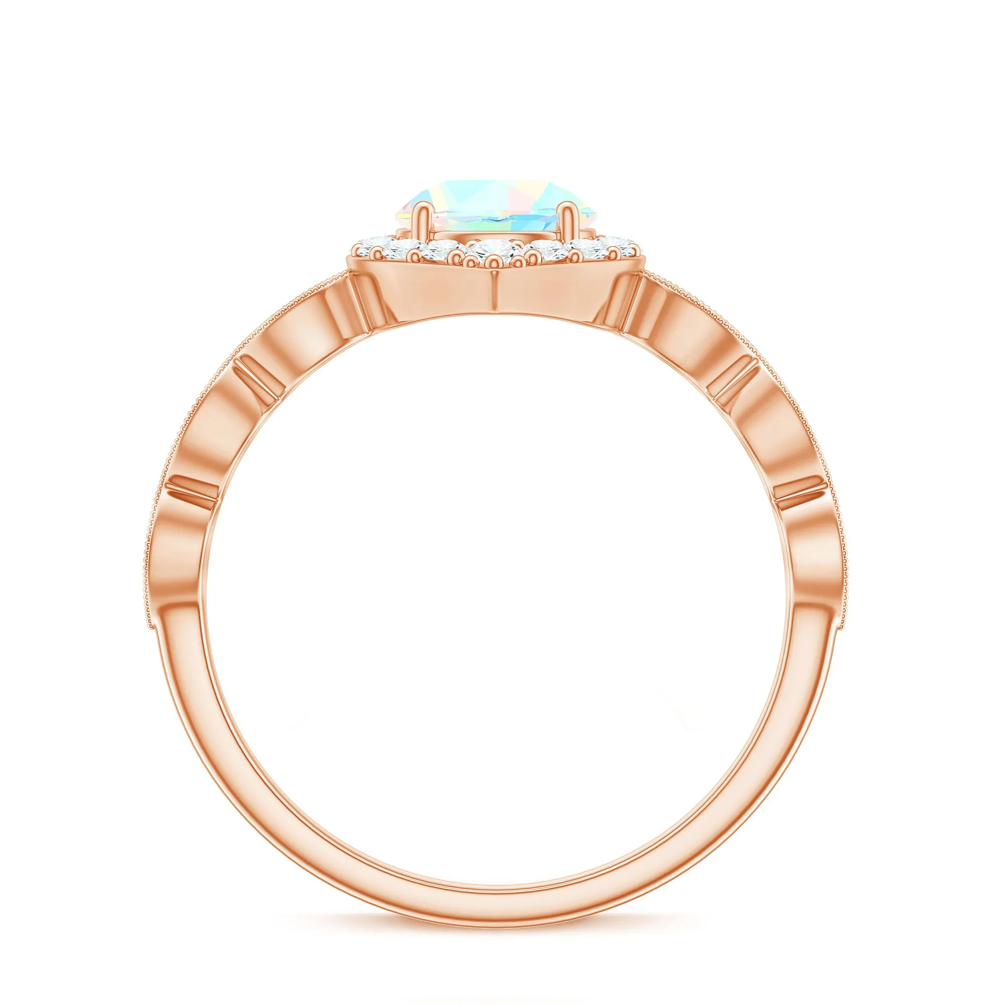 1.50 CT Ethiopian Opal Vintage Engagement Ring with Diamond Accent