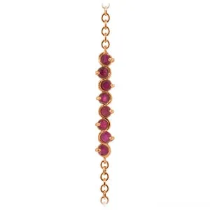 1.55 Carat 14K Solid Rose Gold Bracelet Natural Ruby