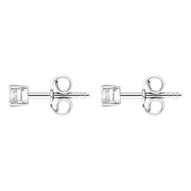 18ct White Gold 0.26ct Diamond Claw Set Solitaire Stud Earrings