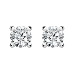 18ct White Gold 0.26ct Diamond Claw Set Solitaire Stud Earrings