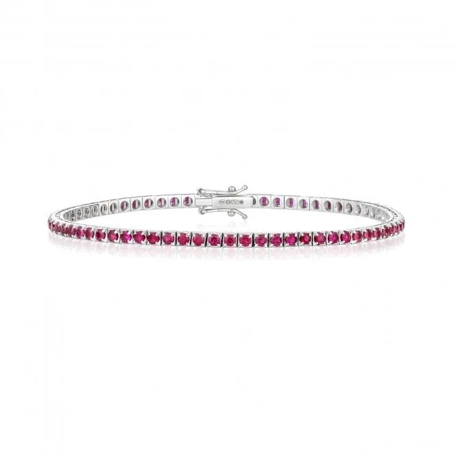 18ct White Gold Ruby Bracelet BDQ201WR