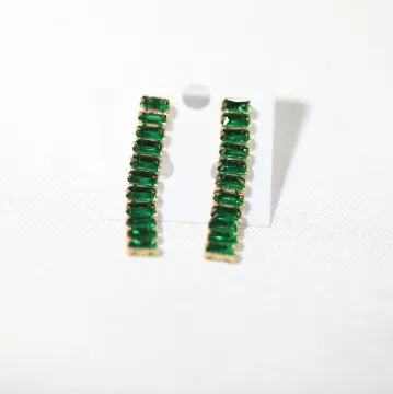 18K Gold-Filled Baguette Tennis Earrings