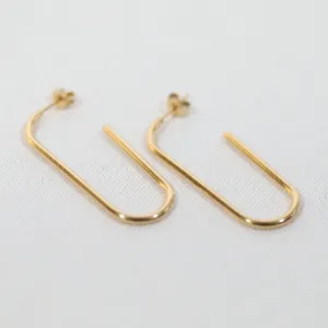 18K Gold-Filled Rectangle Tube Hoop Earrings