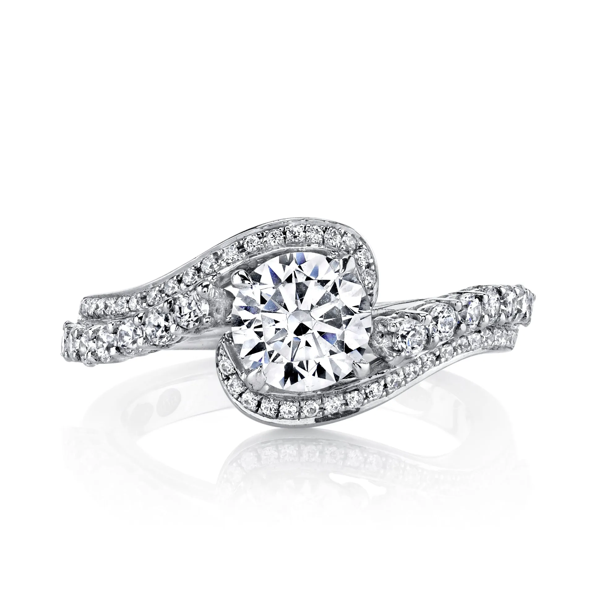 18K White Gold Diamond Engagement Ring