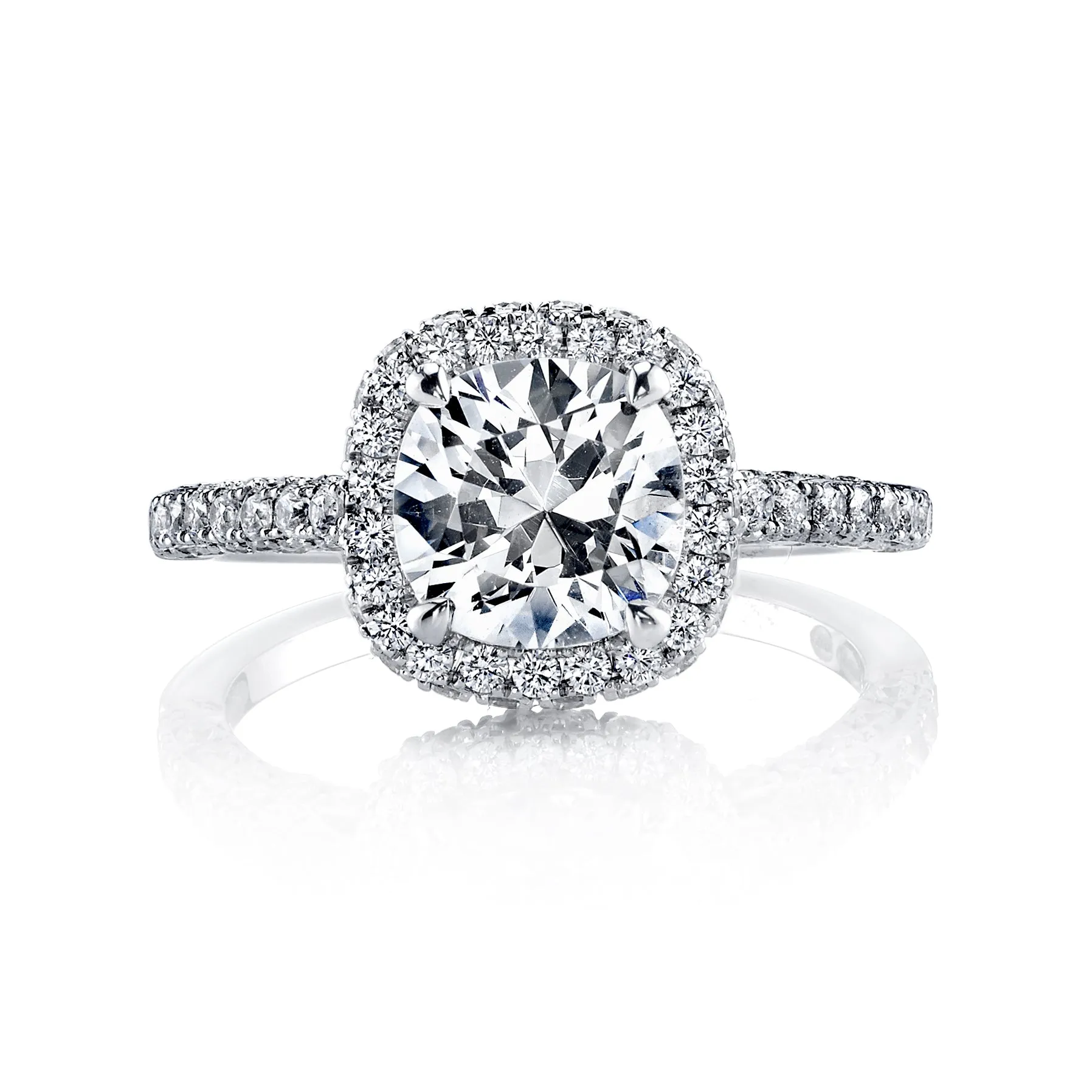 18K White Gold Halo Diamond Engagement Ring