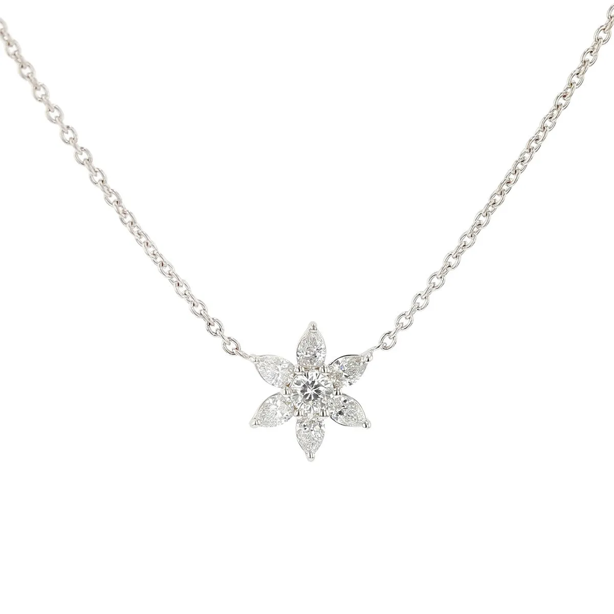 18K White Gold Stelle Diamond Pendant Necklace