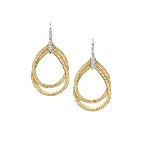 18K Yellow Gold and Diamond Small Drop Earrings