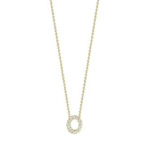 18K Yellow Gold Tiny Treasures Diamond Love Letter O Necklace