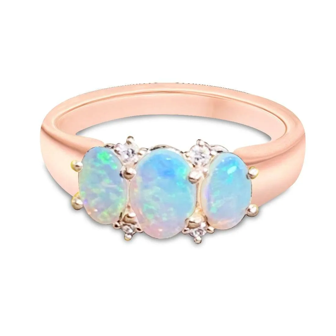 18kt Rose Gold Opal and Diamond ring