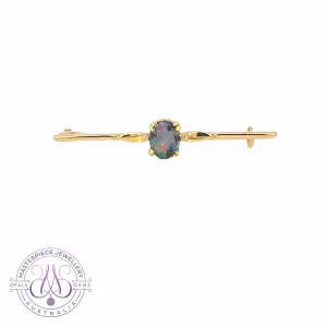 18kt Yellow Gold Boulder Opal 0.65ct brooch