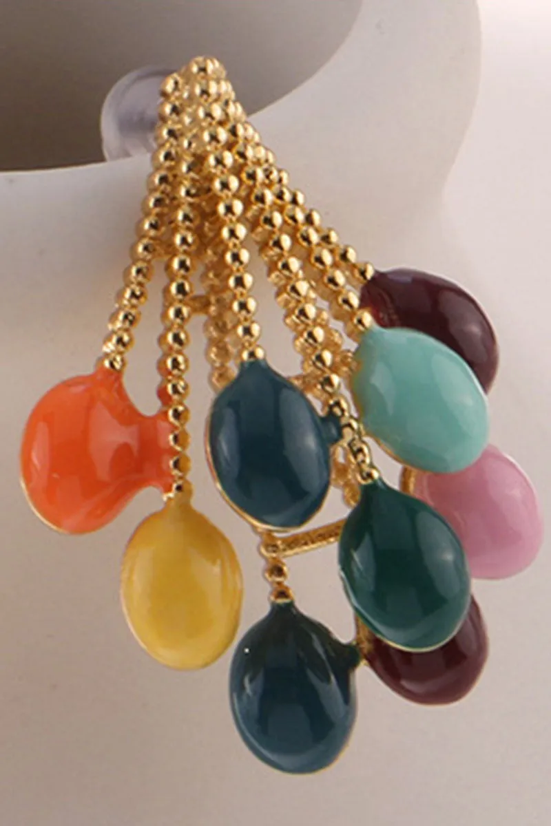 1PAIR IRIDESCENCE BALLOON DESIGN DROP EARRINGS